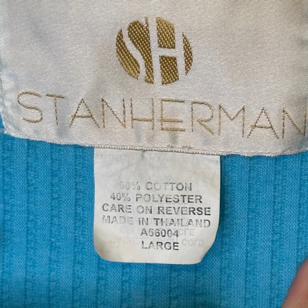 Stan Herman 80's VTG Zip Front Hip Pockets Retro Robe Swim Coverup - Picture 8 of 9